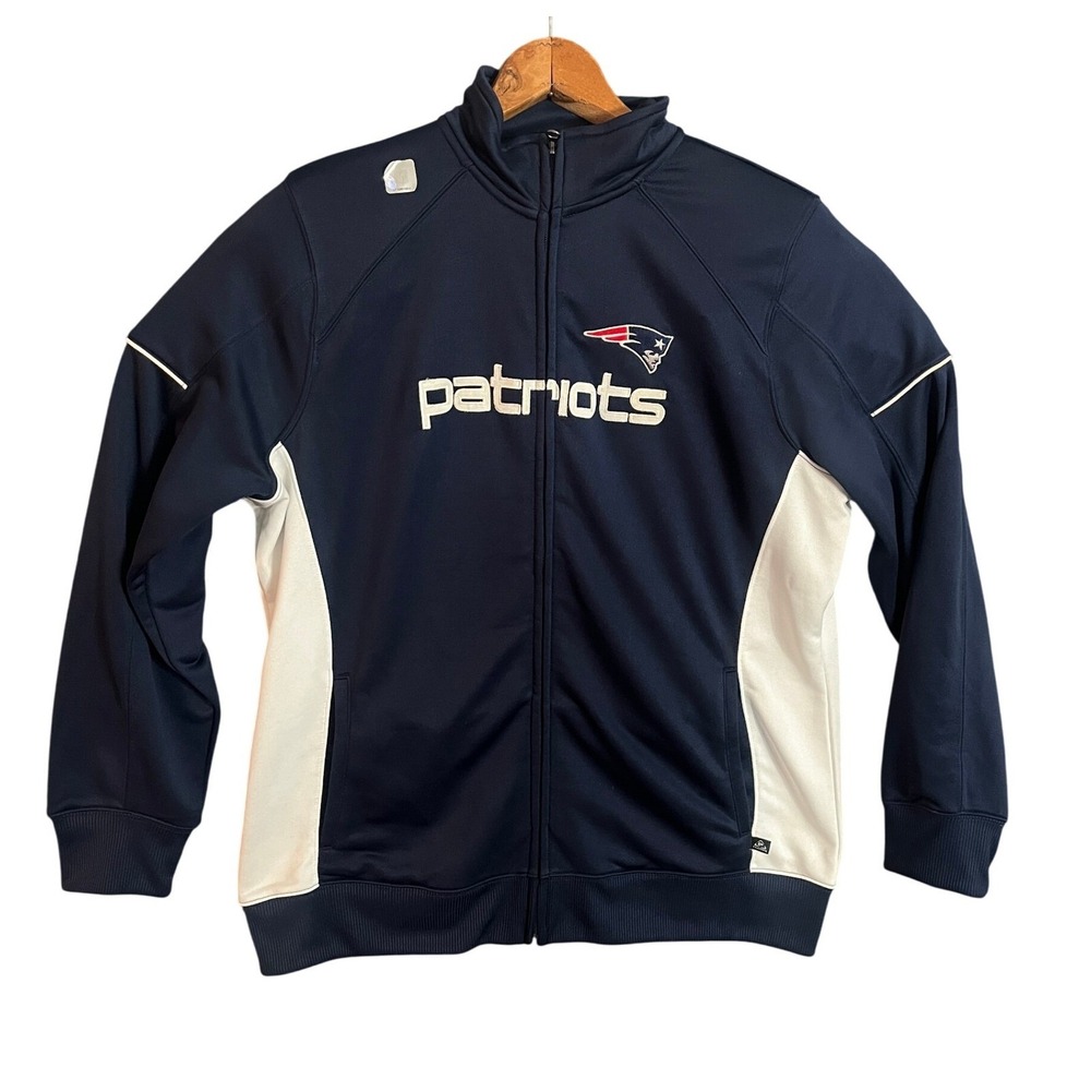 Womens NFL New England Patriots Track Jacket Navy Blue White 2XL
